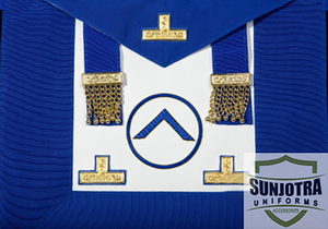 Tabliers de déshabillage de grand maître adjoint de district en cuir d'agneau de qualité avec tablier maçonnique de broderie de maître brodé carré - Product Image 3