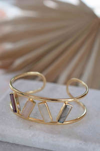 กำไลทองเหลืองทำมือปรับขนาดได้อัญมณีหลากสี12มม. มาตรฐาน IGI วินเทจแฟชันครบรอบ - Product Image 2