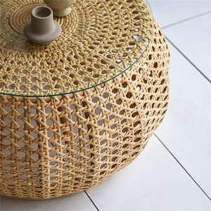 โต๊ะหวายสำหรับตกแต่งห้องนั่งเล่นโต๊ะกระจกเฟอร์นิเจอร์ในร่มเป็นมิตรกับสิ่งแวดล้อม - Product Image 4