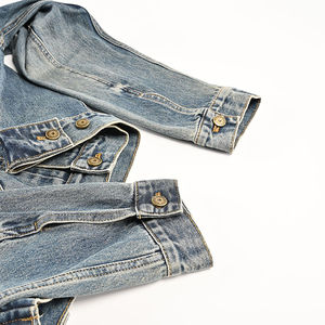 <b>Womens</b> Cropped Denim Jacket Light Wash <b>Vintage</b> <b>Jean</b> Coat Short Casual Outerwear Long Sleeve High Waist Fashion Top - Product Image 2