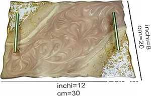 Bandeja de resina con mango dorado para servir comida postre en hoteles restaurantes hogar Cocina - Product Image 2