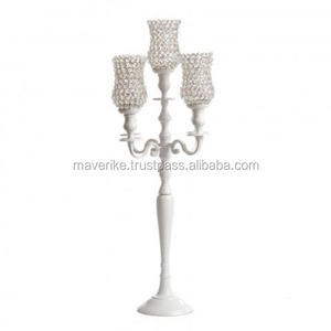 Nuevo diseño oro humo cristal Metal candelabro centro de mesa para boda fiesta Eventos Decoración suelo candelabro - Product Image 5