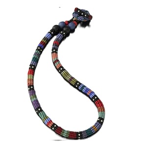 Festival de joyería de cuentas de semillas collar de cuerda hecho a mano por artesanos Strand collar de cuerda hecho a mano con pequeñas cuentas de semillas bordadas - Product Image 2