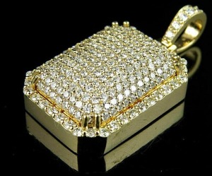 925 Sterling Silver Lab Grown Diamond Hip Hop bijoux Fancy Diamond DOG TAG Diamond Pendant - Product Image 1