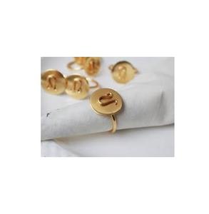 Brass Napkin Ring Best Quality 2 Piece Large Leaf Shape Tableware Decorate Accessories Brass Napkin Ring - Product Image 3