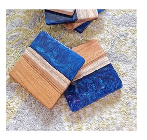 <b>Blue</b> Resin Wood Square <b>Coasters</b> DEFINE High Quality Resin for Home <b>and</b> Office Uses Customized Acacia Wood Epoxy Resin <b>coaster</b> - Product Image 1