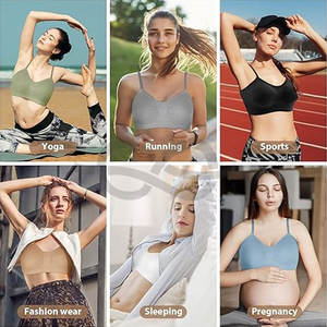 V-Neck Padded Bralette Cami Bra Wireless Tank Top Bra with Adjustable Straps for Support Sports Bra Everyday Wear - Product Image 2