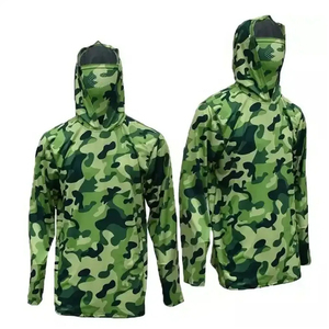 Sudadera con capucha de pesca de manga larga para hombre, transpirable, de secado rápido, para caza y camping, logotipo personalizado estampado, venta al por mayor - Product Image 2