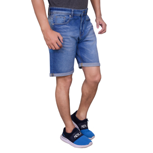 Venta al por mayor Pantalones cortos Jeans de alta calidad logotipo personalizado lavado con ácido pantalones cortos de mezclilla de cintura doble para los hombres - Product Image 4