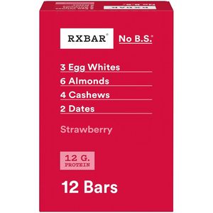 RXBAR Protein <b>Bars</b>, 12g Protein, Gluten Free <b>Snacks</b>, Strawberry, 22oz Box (12 <b>Bars</b>) - Product Image 4