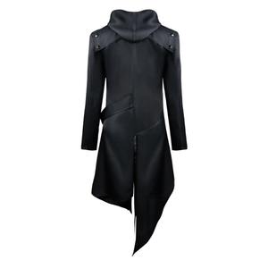 Veste en cuir à fermeture éclair rétro avec clous dorés pour hommes, style rock'n'roll gothique de la rue, décontractée, en peau de mouton, tendance, ample - Product Image 4