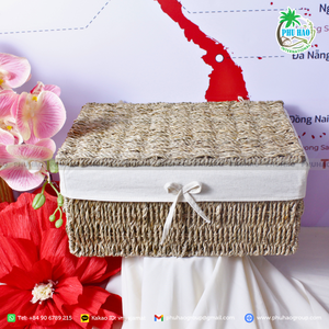 PRODUIT DE VENTE CHAUDE Panier en jonc de mer de style rustique pour les maisons de ferme et d'inspiration côtière de haute qualité - Product Image 3