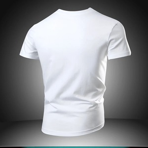 Camiseta de 100% algodón unisex con estampado de pantalla personalizado, diseño de cuello redondo, camiseta lisa del fabricante para hombres, Letra de tela peinada - Product Image 2