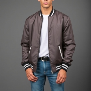 Veste universitaire personnalisée en laine et cuir Combo Custom Embroidery Chenille Patch Warm Inside Polyester Liner Vintage Look Black - Product Image 6