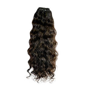 Cheveux de trame bouclés noirs naturels de vague de Remy de Vierge de mèches dessinées simples de couleur noire indienne de prolongements de cheveux bouclés noirs naturels de Remy de Vierge en vrac - Product Image 1
