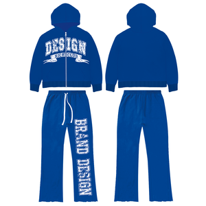 ชุดวอร์มและกางเกงมีฮู้ดสำหรับผู้ชายชุดวอร์มแนวสตรีทแวร์ผ้าปะมีซิปมีฮู้ด - Product Image 2