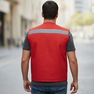 Visibility Orange ANSI Class 1 Reflective Safety Vest 4 Reflective Strips <b>Waterproof</b> LED Flash for Road <b>Work</b> Construction vest - Product Image 5