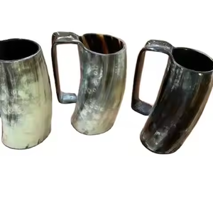 Couvercle étanche isolation sous vide tasse à café corne faite à la main tasse à café/bière forte demande maison et hôtel utilisation par artisanat croissant - Product Image 1