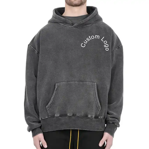 Acid Wash Hoodie Sudadera con capucha de gran tamaño de alta calidad sin cuerda para hombres vintage Acid Wash HOODIE Baggy Boxy Fit - Product Image 4