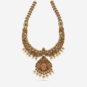 Collar Largo de Mujer Chapado en Oro Antiguo 187953, Cadena de Cuerda con Cuentas para Boda, con Corazón, Número de Amantes, Religioso - Product Image 1