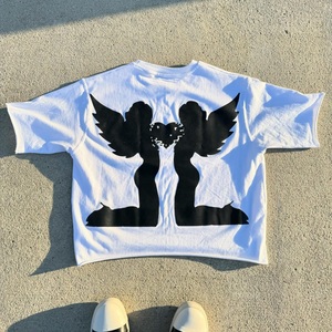Camiseta personalizada de alta calidad sin costuras Boxy Fit, camiseta de gran tamaño con hombros caídos, camiseta recortada de Hip Hop, camiseta frontal sin costuras - Product Image 2