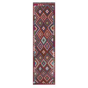 Alfombra Kilim de Maimana, Afganistán, 291 x 78 cm - Product Image 1
