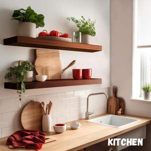 Étagères flottantes, étagère murale suspendue en <span class=keywords><strong>bois</strong></span> pour décoration intérieure rustique, salle de bain, chambre à coucher, affichage de cuisine, <span class=keywords><strong>support</strong></span> <span class=keywords><strong>invisible</strong></span>, 17" - Product Image 6