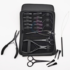 High Quality Sustainable Stainless Steel Professional Hair Extension Tools Kit Hand <b>Tied</b> Custom Color Hair Pliers Scissors <b>Clips</b> - Product Image 4