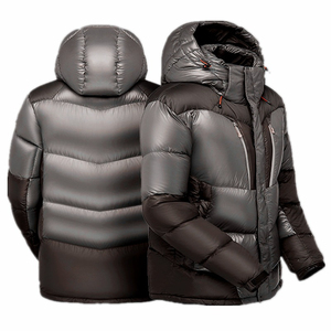 Chaquetas de marca privada para hombre, abrigo de invierno de algodón, chaqueta de burbujas reflectante, chaqueta acolchada para hombre con logotipo personalizado de alta calidad con capucha - Product Image 2