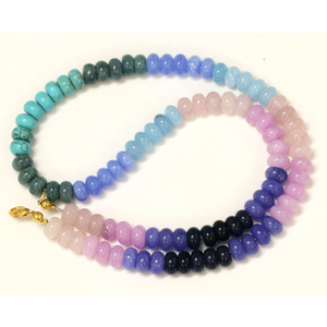 สร้อยคอประดับลูกปัดควอตซ์หลากสีสวยงาม รูปทรงกลมมน ขนาด 7-8 มม. ลูกปัดพลอยควอตซ์สีสันทันสมัย สร้อยคอเครื่องประดับหลากสี - Product Image 4