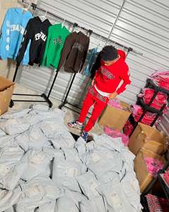 Ensemble de sweat à capuche respirant pour hommes ensemble de deux pièces tricoté fournisseur OEM survêtement personnalisé vêtements de sport de jogging - Product Image 4