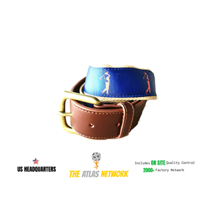 Cinturón de Cuero Vacuno de Primera Calidad Atlas Network para Hombre, con Hebilla de Latón, Diseño de Golf, Alta Demanda, Lujo, Genuino - Product Image 1