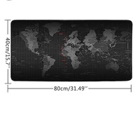Alfombrillas de Ratón para Juegos con Luces LED, Mapa del Mundo, Software Grande, Alfombrillas de Ratón para Juegos RGB de 35X25