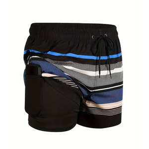 Pantalones cortos atléticos de talla grande para hombre, cómodos, de secado rápido, no tejidos, Impresión de logotipo personalizado, Color sólido, el mejor servicio OEM - Product Image 1