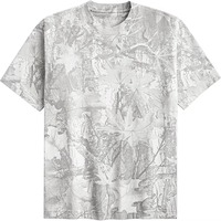 T-shirts en jersey pour hommes 100% coton/polyester Coupe classique Motif uni Respirant Anti-plis Anti-boulochage Impression numérique Col rond