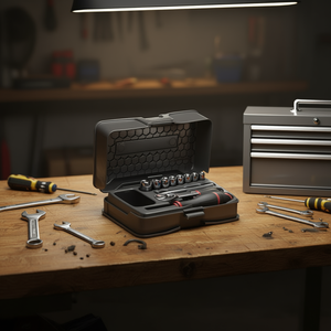 Usag <b>12</b>-Piece Assortment of Hexagonal <b>Sockets</b> in <b>Inches</b> ABS Case - Product Image 3