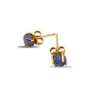 Raw Emerald <b>Stud</b> <b>Earring</b> 5-7mm Rough Natural Green Emerald Prong Set 18K Gold Vermeil 925 Sterling Silver <b>Stud</b> <b>Earring</b> Jewelry - Product Image 5