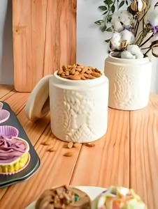 Recipiente de cerámica moderno con tapa, perfecto para el almacenamiento de productos secos en cualquier área de comedor de cocina o estante de exhibición abierto - Product Image 2