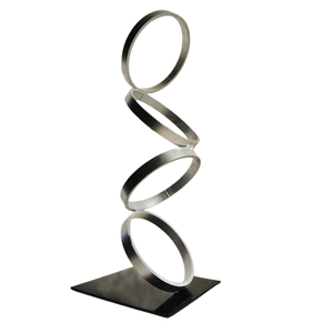 Fabuloso diseño de anillo de Metal, pieza de exhibición de mesa de Metal plateado, tendencia industrial, escultura de calidad fantástica, regalos de inauguración de la casa - Product Image 2