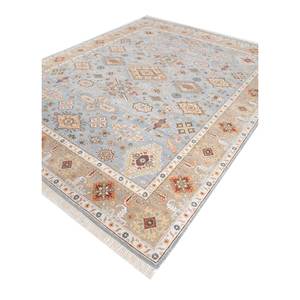 Tapis en laine noué à la main Savana Blue, motif médaillon, tapis de salon, 9x12, rectangle, décoration de couloir pour usage domestique - EPR-1507 - Product Image 2