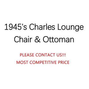 Designer Mid Century Modern Antique Furniture Luxury Genuine Pu Leather Leisure Walnut Living Room Lounge Chair With Ottoman
