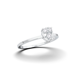 Juego de puntas de anillo de diamante de corte redondo cultivado en laboratorio de 0,08 quilates con diseño minimalista de inspiración geométrica 10K 14K 18K oro sólido - Product Image 6