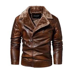 Nuevo invierno cálido cuero genuino piel de oveja chaqueta de lona hombres moda motocicleta Parka impermeable transpirable - Product Image 2