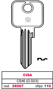Chiave Asc Cs46 (g.Vac 3) Cisa - Product Image 1