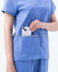 Uniformes médicaux personnalisables OEM pour infirmières, unisexes, en sergé de coton, avec détection d'aiguilles et fusion sans couture - Product Image 5