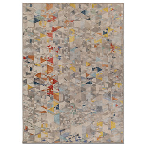 Alfombra Kavi Gris Negra de Lana y Seda de Bambú Anudada a Mano, 10 mm de Grosor, Rectangular, con Patrón Abstracto para el Hogar, Pasillo, para Adolescentes -Esk-461(Fr) - Product Image 1