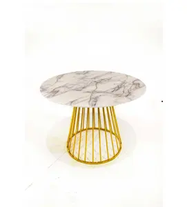 Design fantaisie laiton et marbre plateau supérieur moderne Bronze brossé salon chevet laiton Table à thé vente chaude