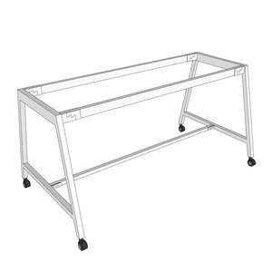 CFOS005 Pieds de bureau mobiles en métal au design minimaliste, revêtement poudré, 160x80cm - Product Image 3