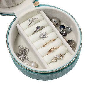 TH CB-106อเมริกันหรูหราเครื่องประดับหนัง PU เดินทางรอบออแกไนเซอร์กล่องแสดงจัดเก็บกระดาษแข็งกล่อง - Product Image 4