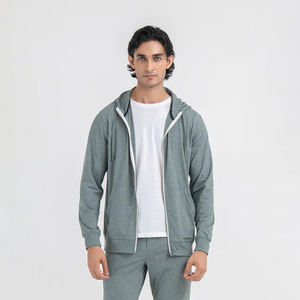 Pull à manches longues de grande taille et sweats à capuche avec fermeture éclair pour hommes, impression de logo personnalisé - Product Image 1
